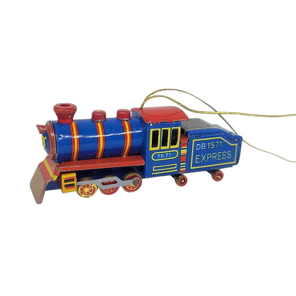 Vtg Germany Retro Tin Toy DB 1571 Express Train Locomotive Christmas Ornament